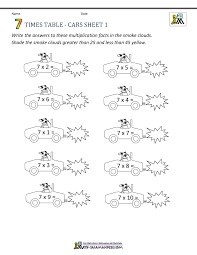 Free Times Table Worksheets 7 Times Table