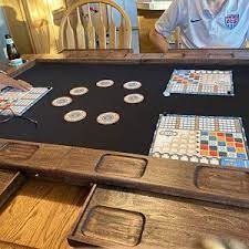 Board Game Table Topper With Added Shelves Board Game Table Table Games Board Games