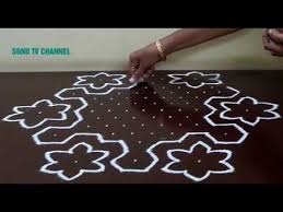 Youtube Rangoli With Dots Easy Rangoli Designs Rangoli Designs