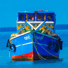 A boat on calm tropical water