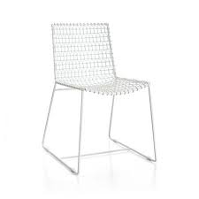 Tig Indoor Outdoor White Metal Dining Chair Crate And Barrel Metal Dining Chairs Outdoor Dining Chairs Dining Chairs