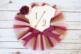 Maroon Pink And Gold Half Birthday Outfit Joy 6 Month Tutu