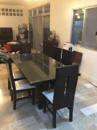 Large victorian mahogany dining table and matching chairs? 6 Seater Dining Set Solid Mahogany Wood Furniture Home Living Furniture Chairs On Carousell