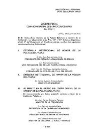 Check spelling or type a new query. Orden Especial Comando General De Policia Boliviana