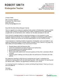 Kindergarten Teacher Cover Letter Examples - Qwikresume