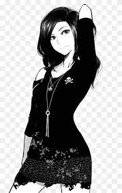 How to draw short hair for female anime and manga characters. Anime Character Wearing Black Top And Skirt Illustration Anime Female Manga Drawing Punk Rock Manga Black Hair Chibi Monochrome Png Pngwing
