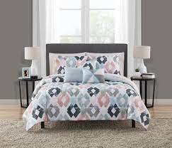 Mainstays Reversible Marble Diamond 10 Piece Bed In A Bag Bedding Set Full Walmart Com Walmart Com Bed In A Bag Complete Bedding Set Bedding Set