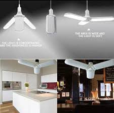 These are inset, letting you do away with bulky fixtures in the room. 45w Led Bulbs Super Bright Ceiling 3 Fan Leaves Led Bulb Lamps Foldable Household 3 Blades Led Light Bulbs 90 Angle Adjustable E27 Medium Socket Base 4500lm Daylight 6500k Garage Light House Light