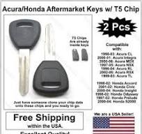 2pak: Acura / Honda Aftermarket Replacement Key Blanks with T5 Transponder  chips | eBay