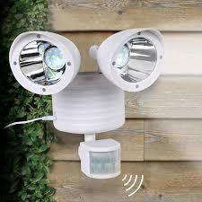 A motion activated light can act as a burglar deterrent on its own, but it can also support outdoor cameras and even shed light on your security sign. White Dual 22 Leds Security Detector Solar Spot Light Motion Sensor Outdoor Floodlight Walmart Com Walmart Com