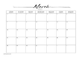 On the contrary, it may be confusing for a individual to take a peek at a calendar packed with just one day of this week. Free Printable March 2021 Calendar Customize Online