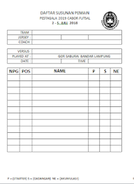 Check spelling or type a new query. Format Daftar Susunan Pemain Sepak Bola Doc Daftar Ini