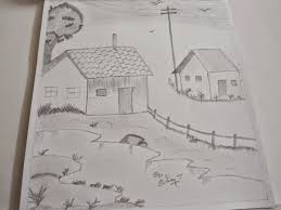 How to draw street landscape with pencil strokes | pencil scenery art. Wallpaper Landscape Nature Landscape Beautiful Pencil Sketch