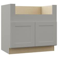 Hampton Bay Shaker Assembled 36x34 5x24 In Farmhouse Apron Front Sink Base Kitchen Cabinet In Dove Gray Ksbd36 Sdv The Home Depot Trendy Farmhouse Kitchen Apron Front Sink Base Cabinets