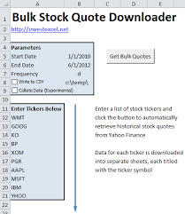 multiple stock quote downloader for excel