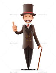 Gentleman Victorian Business Cartoon Character Business Cartoons Cartoon Characters Cartoon