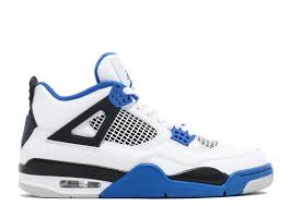 Air Jordan 4 Retro Motorsports Air Jordan 308497 117 White Game Royal Black Air Jordans Jordan Shoes Girls Jordan 4