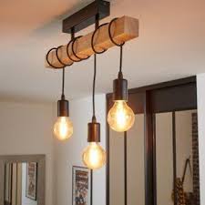 Plafonnier Industriel E27 Townshend Bois Noir 3 X 60 W Eglo Leroy Merlin Deco Salon Industriel Idee Deco Industrielle Plafonnier Industriel