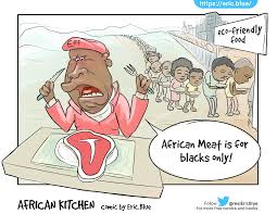 Eff leader julius malema has visited the home of mthokozisi ntumba in kempton park. Malema Eating Steak African Kitchen Comics Eric Blue