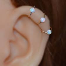 3mm White Opal Nose Ring Gold Nose Hoop Rook Piercing Etsy Cute Ear Piercings Piercing Jewelry Ear Piercings