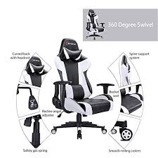 Devoko ergonomic gaming chair if you're looking for comparatively cheap and fully functionally but with true gaming chair styling and customer support. Devoko Ergonomic Gaming Chair Racing Style Adjustable Height High Back Pc Computer Chair With Headrest And Lumbar Massage Support Executive Office Chair White 61df9b7d20aa6bdb509dd42776918525 Pcpartpicker