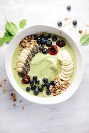 healthy glowing green smoothie bowl a