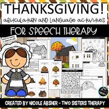Thanksgiving Speech And Language Activities For Speech Therapy Language Activities Language Learning Activities Speech And Language