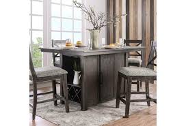Counter height dining sets are perfect for a spacious dining room. Furniture Of America Faulkton Counter Height Table With Wine Bottle Storage Dream Home Interiors Pub Tables