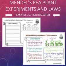 Gregor Mendel Pea Plant Experiments And Laws Of Heredity Chart