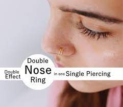 Double Nose Ring For Single Piercing Gold Nose Hoop Double Hoop Nose Ring Sterling Silver Nose Ring Double Nose Ring Single Pierced Double Nose Ring Gold Nose Hoop Sterling Silver Nose