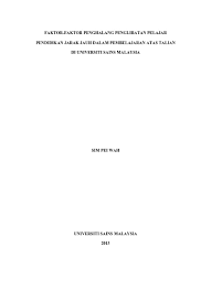 (bagaimana peta kondisi calon peserta program pjj yang ditawarkan di wilayah. Faktor Faktor Penghalang Penglibatan Pelajarpendidikan Jarak Jauh Dalam Pembelajaran Atas Taliandi Universiti Sains Malaysia