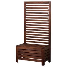 Applaro Bench With Wall Panel Outdoor Brown Stained Brown Ikea Outdoor Wall Panels Outdoor Storage Boxes Outdoor Storage Bench