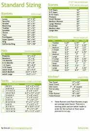 Size Chart Knitting Knitting Stitches Crochet Chart