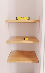 The adjustable brackets (like the ones we used) are much thicker, but you can find brackets that are. Diy Floating Wood Shelves Clothing Bar In Honor Of Design