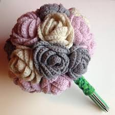 Simply knit up a garter stitch swatch in 9 easy rows with the yarn over increase technique, then shape it into a rose flower. 31 Crochetbouquet Ideas Crochet Bouquet Crochet Flowers Crochet Wedding