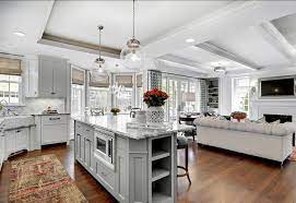 Having an open kitchen design next to your living room might not be something you see in many houses. Kitchen And Familyroom Design Ideas Great Design For Open Floor Plan Open Concept Kitchen Living Room Living Room Kitchen Living Room Kitchen Combo