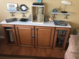 kitchen cabinets to tv console diy