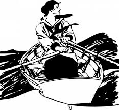 Black And White Kimono Clipart Girl In Rowboat Vector Image Public Domain Vectors Row Boat Boat Tattoo Vector Drawing