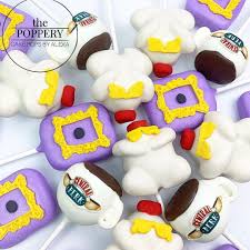 Birthday Cake With Cake Pops On Top Friends Cake Pops Friends Birthday Cake Friends Cake Cake Pop Decorating