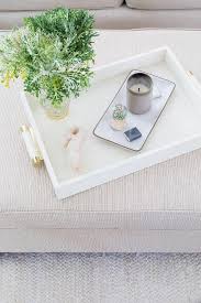 20 minute decorating ideas for decorating trays on coffee tables. White Tray On Taupe Chinoiserie Coffee Table Transitional Living Room