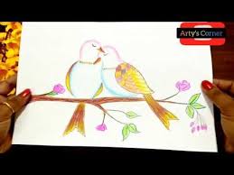 Bird Sitting On A Branch Drawing With Colour How To Draw Birds Sitting On Branch Easy Pencil Colour Drawing For Beginners Scenery Drawing Youtub In 2020 Colorful Drawings Bird Drawings Drawing For Beginners