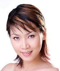 Neon colored dyed hair has always been punk rock, and now it's come to asian hairstyles. Highlighted Asian Women Hairstyle With Layers In Two Tones