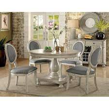 One Allium Way Bloomingdale 5 Piece Dining Set Color Rustic Oak Round Dining Table Sets Round Dining Room Dining Table