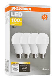 This bulb has a 3000k color temperature and a 4000 hour rated life. Sylvania Led Light Bulbs 14w 100w Equivalent Soft White Bulb 4 Count Walmart Com Walmart Com