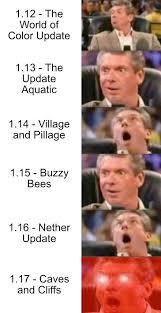 Massive caves & cliffs update! The True Timeline R Minecraftmemes Minecraft Know Your Meme