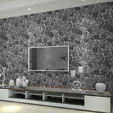 Pvc الأسود 3d الحجر للجدران غرفة المعيشة الفينيل فو حجر ورق الحائط ديكور المنزل لفة 2021 من Good Co Ltd 206 53ر س موبايل Dhgate