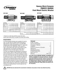Les infos, chiffres, immobilier, hotels & le mag. Ramsey Winch Company Owner S Manual Front Mount Electric Manualzz