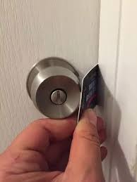 No keyholes, other side has a button you push to lock. How To Open A Locked Bedroom Door Without Using A Key Quora