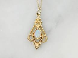 Vintage 14k Opal Necklace Vintage Australian Opal Necklace Etsy Opal Necklace Etsy Gold Drop Necklace Opal Necklace