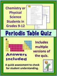 Periodic Table Quiz For High School Chemistry Physical Science High School Chemistry Physical Science Teaching Chemistry
